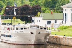 Cruise ship Grande Caribe passes through lock 14, Canajoharie